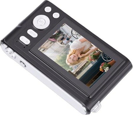 Akozon Cámara Digital 4K Zoom óptico 5X Antivibración 64MP Cámara de Viaje Portátil con Pantalla Táctil de 3 Pulgadas (Black)