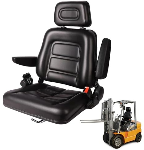 Siège de tracteur universel, siège de chariot élévateur pliable, accoudoirs et rails coulissants, siège de tondeuse à gazon pour pelleteuse