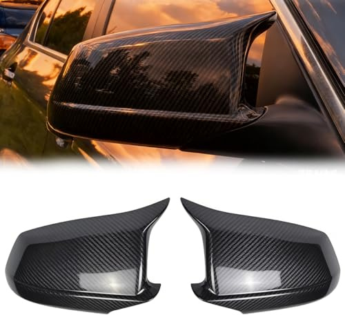 Fouedy Rücksichtsspiegel Kappe Seitenspiegel Abdeckung Auto Zubehör passend für b-m-w 5 Serie F10 F11 F18 Pre-LCI 2010-2013 (Kohlenstofffasermuster)