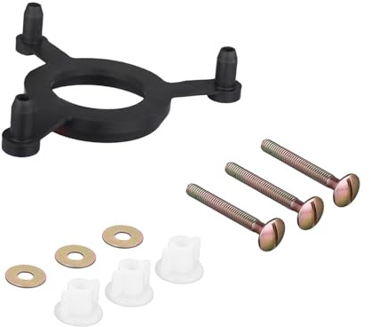 Wswqop 3 Piezas Anillo de Sellado para Tanque de Inodoro Juego de Instalación de Caucho Tornillos y Arandelas Conjunto de Repuesto de Accesorios Adecuado