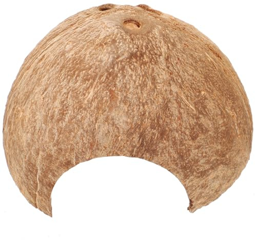 COOPHYA Escondite Doméstico para Reptiles en Cáscara de Coco Natural, Refugio para Lagartos y Pequeños Animales, Decoración Delicada para Terrarios y Fomento de Exploración