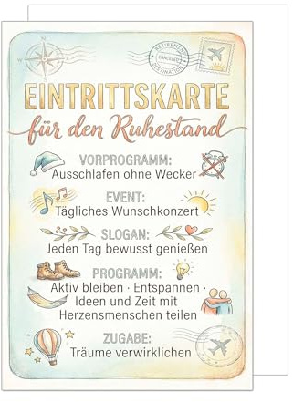 Edition Seidel Premium XXL Maxi Glückwunschkarte zum Ruhestand mit Umschlag Format DIN A4. Ruhestandskarte Karte Grußkarte Spruch Pension Rente Alles Gute Tschüss Kollegen Mann Frau Humor (A4-R1008)