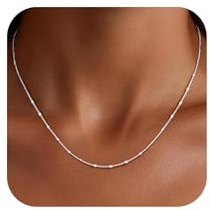 Maxcate Silber Kette Damen - 1.2mm Breit Silberkette Damen 925 Over Ohne Anhänger Glänzende Silber Kette Halskette Schmuck Geschenke für Frauen 41/46/51/56 CM