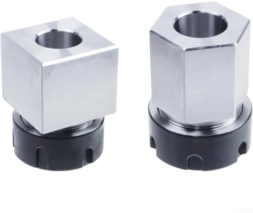 ER Collet Chuck Set for CNC Lathe Engraving Machine, 2pc Square & Hexagonal Workholding, 40Cr Steel Clamping for ER-25 ER-32 ER-40(2pcs ER32)