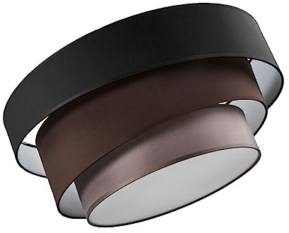 Lindby Ceiling Light Shades, 3 Tier Fabric Lamp Shade Bedroom Living Room Modern Kitchen Hallway Grey and White (3 Lights E27) Textile Lampshade 56 Cm Bulbs Not Included