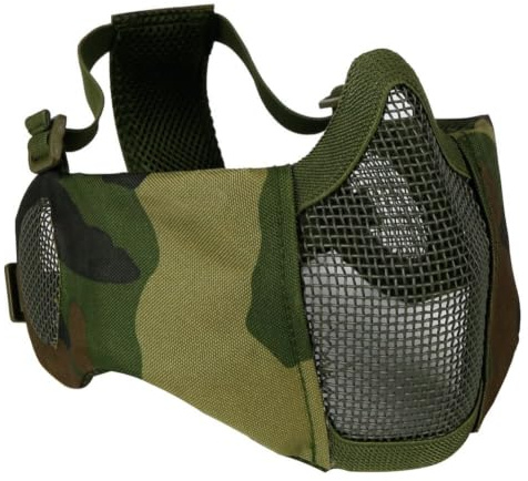 AOUTACC Airsoft Mesh Maske, Half Face Mesh Masken mit Gehörschutz für CS/Hunting/Paintball/Shooting