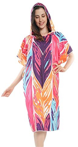 Xlabor Badeponcho Strandtuch Mikrofaser Schnelltrockend Bademantel Poncho mit Kapuzen Duschtuch Handtuch Schwimmen Surfing Strand Tauchen Badeort (Motiv-A)