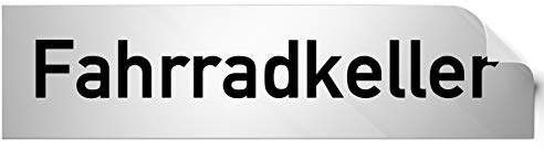 Kinekt3d Leitsysteme Folienschild Türschild • Fahrradkeller • PVC Hinweisschild • 160 x 40 mm Silber • selbstklebend • Kratzfester Druck • UV Beständig