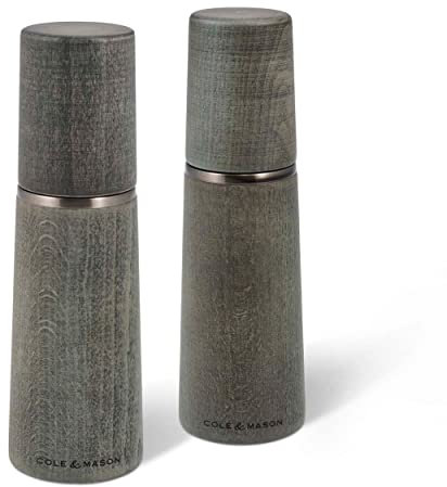 Cole & Mason Marlow Salz und Pfeffer Mühle, 2er Set Manuell, Buchenholz, 18.8cm, Precision+ Keramikmahlwerk, Geschenkset, Inklusive Salz- und Pfeffermühlen