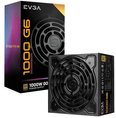 EVGA SuperNOVA 1000 G6 Alimentation PC, 80 Plus Gold 1000W, Entièrement Modulaire, 10 Ans de Garantie, Comprend Power ON Self Tester
