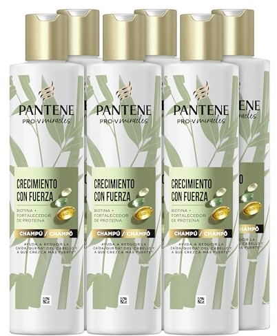 Pantene Pro-V Miracles Crecimiento con Fuerza Champú Anticaída, 6x250ml | Con Biotina y Proteínas, Ayuda a Reducir la Rotura