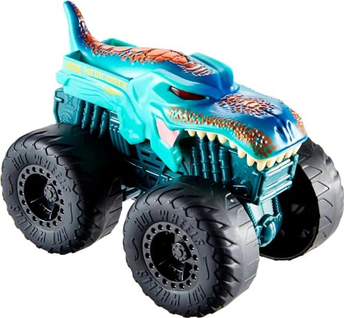 Hot Wheels HDX64 - Monster Race Ace-Truck mit Licht- und Geräuscheffekten, Motor- und Crash-Geräuschen, Kabinenbeleuchtung, spielt das Helden-Titellied, Spielzeug Autos für Kinder ab 3 Jahren