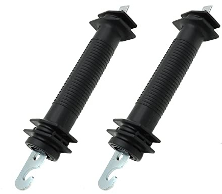 Electric Fence Plastic Heavy Duty Gate Handle Insulators with Spring(Black) (2)