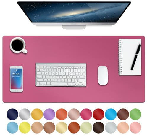 Leder-Schreibtischunterlage,wasserdichte Schreibtischunterlage für Schreibtisch, Schreibtischunterlage für Tastatur und Maus, Leder-Mauspad-Schutz für Büro und Zuhause, 76 * 36.5cm(M Rose Pink)