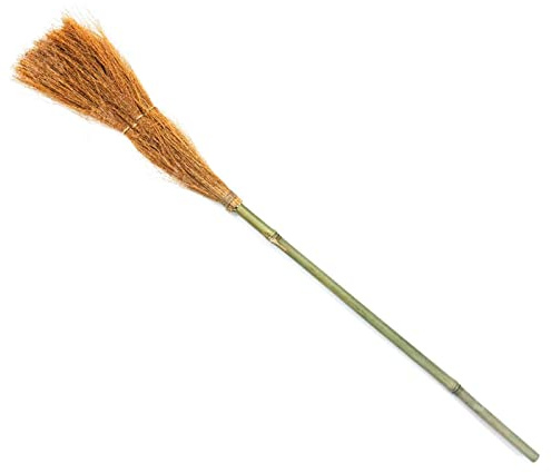 Acan Tradineur - Escoba de bruja de madera 1 m para jóvenes y adultos, complementos para carnaval, halloween y celebraciones,100 cm, modelo aleatorio