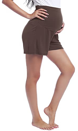 Amorbella Bamboo Maternity Shorts Pyjama Sleep Lounge Pregnancy Nightwear | Over Bump, Ultra Soft, Stretchy, Postpartum Bottoms for Women, S-XXL