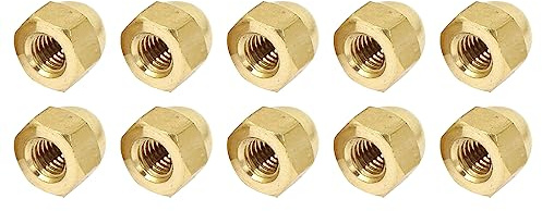 QUARKZMAN M8 Filettatura Dia Ghianda Esagonale Cappuccio Dadi x 10pz Ottone Cappuccio Cupola Testa Dadi per Elettronica Attrezzatura e Hardware Illuminazione e Vite Bulloni, [Dorato Tono]