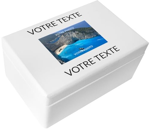 Creative Deco Weiße Personalisierte Geschenke Wunschtext + Foto | Fotogeschenke Holzkiste | dein Eigenes Bild Individuelle Geschenk JGA | Geschenkkiste Geschenkbox für Frauen, Männer und Paar