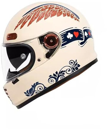 Vintage Motorrad Offener Helme Herren Damen, Motorradhelm Klapphelme Mit Visier, Retro Integralhelme, Halbhelme DOT/ECE-Zulassung, Motorrad Lokomotive Helme (Size : XXL=(63-64cm))
