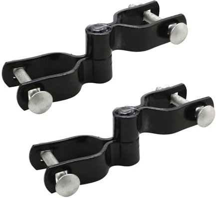 Crapyt 2 PCS Chain Link Fence Hardware Gate Swing Hinge Black 6.69×1.65×1.97 Pipe Hinges for Garages, Gardens Fence Gate Hinge