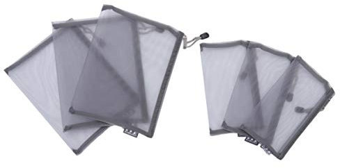 EXCEART 6stücke Graue Tragbare Dokumententasche Mit Reißverschluss Transparente Mesh-datei-Organizer Für Büro Und Schule