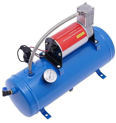 12V Auto-Luftkompressor, Luftkompressor, Luftkompressor-Pumpe, Reifenaufblas-Pumpe mit 6L Tank für Lufthorn-Reifen.