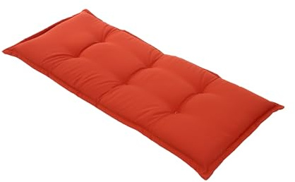 PATIO Bankauflage orange 110x49 cm Sitzpolster Bank für Innen & Außen Gartenbank Auflage gesteppt