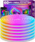 LETIANPAI 18m Neon Led Strip,Flexible LED Streifen,Control with App/Remote,Multiple Modes,IP65 Outdoor RGB Neon Lights Waterproof,Music Sync Gaming Led Strip Lights for Bedroom Indoor