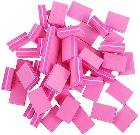 50 Stück Mini Nagelbuffer Blöcke Doppelseitige Nagelfeilen Für Maniküre Und Pediküre Praktische Schwamm Nagelfeilen Für Fingernägel Und Zehennägel Rosa