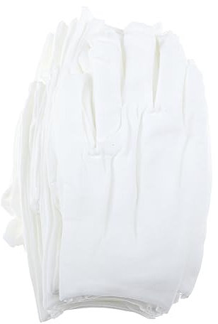 Yardenfun 12 Paar Wiederverwendbare Handschuhe Baumwollgarn Feuchtigkeitsspendend Für Die Reinigung Gartenarbeit Bau Weiß Bequem