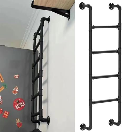 An der Wand montierte Leiter, 100 – 300 cm, Feuerleiter, Notausstiegsleiter, Fensterschachtleiter, robuste Etagenbettleiter für Wohnmobile. Natliedop Mehrzweck-Loft-Anlegeleitern, Tragkraft