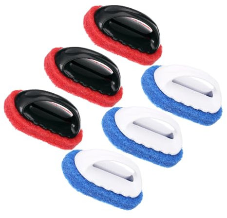 TOBBOMEY Brosse Nettoyage 6 Pièces Éponge Dure Puissante Lavage Sols Salle De Bain Carrelage Polyvalente Accessoires Nettoyage Usage Domestique