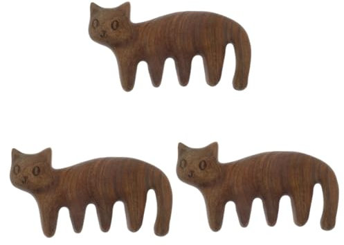 Ipetboom 3stücke Massagekamm Aus Holz Für Kopfhautpflege Breitzinkiger Kopfhautmassager Mit Sanfter Textur Zur Durchblutungsförderung Und Entspannung Katzenform Massagewerkzeug Für Kopf