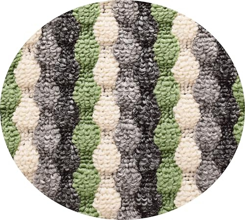 SrS Rugs® Non Slip Kitchen Door Mats & Hallway Runners Washable Rug UK (Grey & Green, 57cm x 100cm)