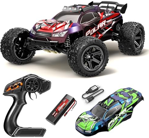 Norkbeng Voiture Télécommandée 1:8 Tout-Terrain, 45km/h, Camion Monster 2.4GHz, 1 Battery 2600mAh, Carrosserie Verte Offerte, Cadeau Ados Adultes