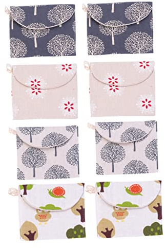 BESPORTBLE 8pcs Sanitary Napkin Organiser Pouch Portable Large Capacity Storage Bag Nursing Pad Holder for Women Travel Random Style
