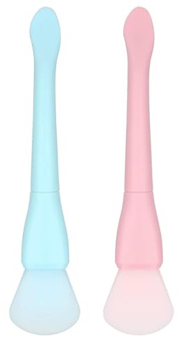 Wxinsheng Brosse à Masque Facial en Silicone Doux,2 Pièces Pinceaux en Silicone pour Le Visage à Double Tête,Applicateur 2 en 1,pour Masque d'argile,Boue et Soins de la Peau