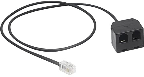 Pffiocix Cavo di prolunga RJ9 maschio a 2 femmina 4P4C connettore adattatore splitter RJ9 telefono splitter linea di ricambio cavo di prolunga per cuffie