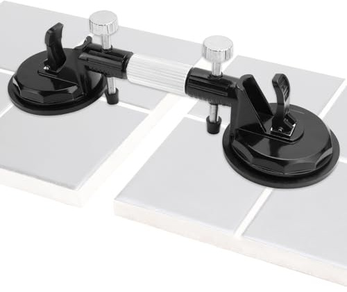 LPZMPZ Vakuum Saugnapf mit Nivellier Funktion, Saugheber Fliesen, Naht Setter Spannwerkzeug, Glassauger, Vakuumheber zum Leveling und Verspannen von Fliesen Marmor Laminat Glas (Schwarz)