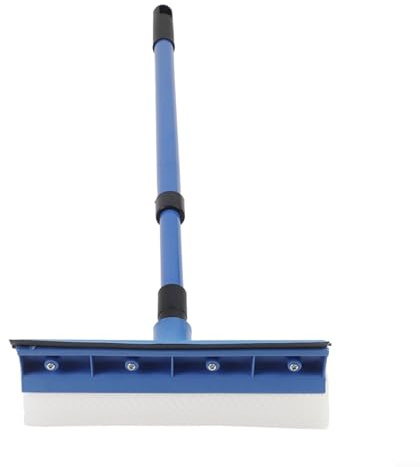 FACAIIO Escobilla telescópica de vidrio, equipo de limpieza de ventanas con cepillo de esponja de mango largo para el hogar, ducha, vidrio, coche y caravana