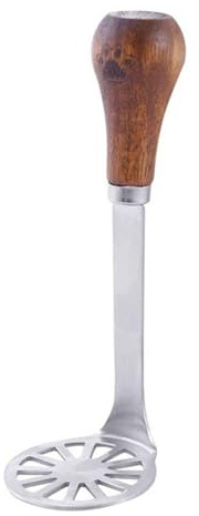 CashMuch Mini-Küchenstampfer mit ergonomischem Holzgriff, Rostameise, Edelstahl kartoffelstampfer Für Kartoffelpüree, Gemüse & Obst Leicht zu reinigen Spülmaschinenfest