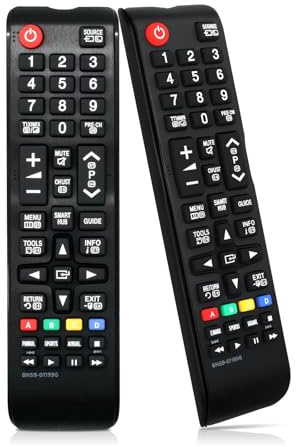 2 Télécommandes de Remplacement pour Samsung, Télécommande Universelle pour Tous Les Téléviseurs Samsung The Frame Curved Solar Crystal UHD LED HDTV Neo QLED 3D 4K 8K Smart TV Remplacement