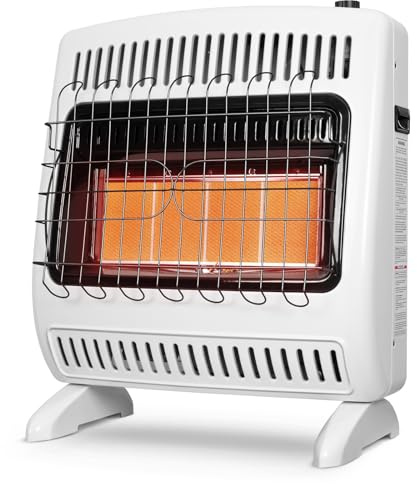 BILT HARD Ventless Infrared Radiant Space Natural Gas Heater with Thermostat Control, 30000 BTU Gas Wall Heater with Wall Mount and Base Feet for Indoor Use, Piezo Ignition, Heats Up to 1400 Sq. Ft.