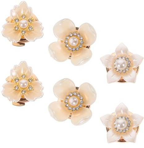 SOIMISS 3 Pares de Cubiertas de Botones Desmontables con Flores de Gemas de Imitación y Perlas para Mujeres Accesorios Elegantes para Camisas, Esmoquines y Blusas en Ocasiones Formales