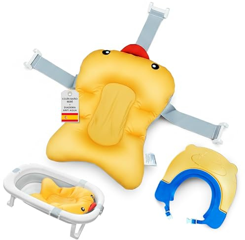Cojin Bañera Bebe. Asiento Baño Bebe Soporte Bañera Silla Bañera Asiento Ducha Bebe Hamaca Baño Antideslizante Gorro Ducha Bebe Cosas para Bebes Recien Nacidos Gorro Ducha Niños