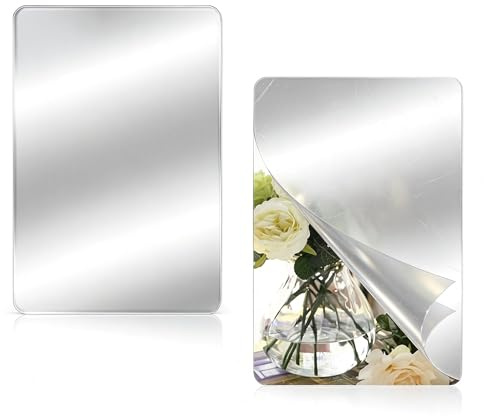 Kontazmi 2 espejos acrílicos de 20 x 30 cm autoadhesivos, ideales para pared, casa, apartamento, escuela, baño, dormitorio