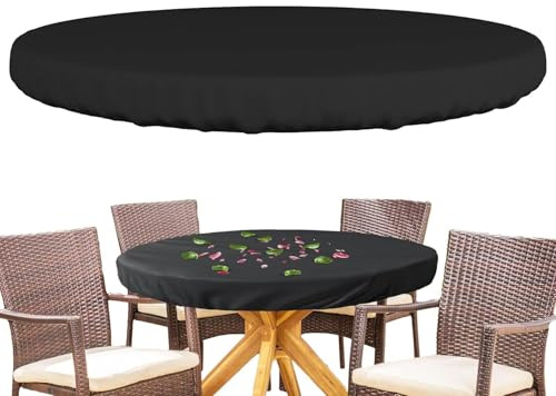 Copertura per tavolo rotonda per esterno, impermeabile e anti-UV, tessuto Oxford 210D, protezione per mobili da giardino, terrazza, cortile, tavolo da caffè pieghevole e espositivo