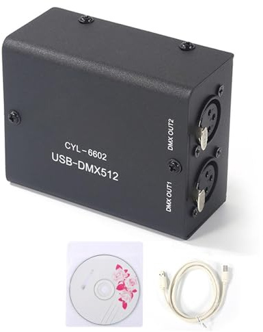Xiuganpo USB DMX512 LED Light Controller, Compact Plug and Play DMX512 Decoder Module, USB Powered Lighting Control with CD and User Manual for DJs Events Stage Lighting