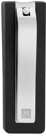 ZWILLING Nail Clipper (with nail catch box, strong leverage for fingers and toes, slightly curved blade), Premium, Black, 80 mm