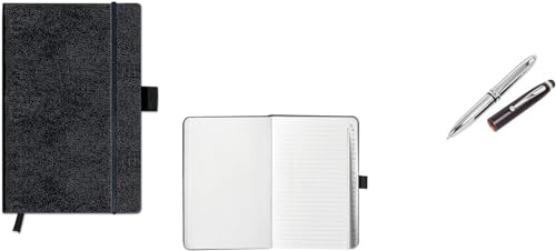 Adressbuch mit A-Z Register / DIN A6 / Farbe: schwarz + LED Touchpen Kugelschreiber